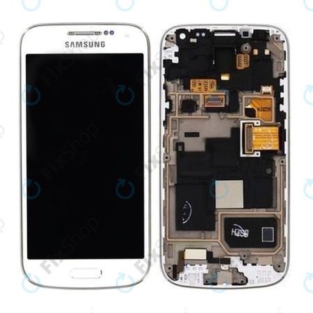 Samsung Galaxy S4 Mini Value I915i - LCD Display + Touch Screen + Frame (White Frost) - GH97-16992B Genuine Service Pack