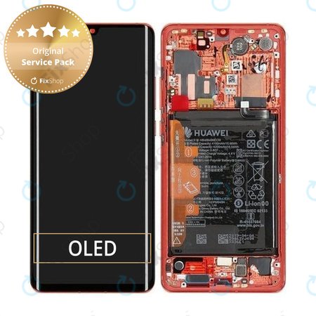 Huawei P30 Pro - LCD Display + Touch Screen + Frame + Battery (Amber Sunrise) - 02352PGK Genuine Service Pack