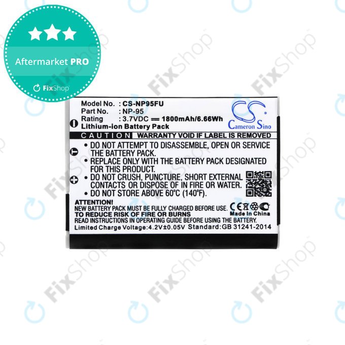 Battery for Fujifilm FinePix F30, Ricoh GXR, 1800mAh, Li-Ion, 3.7V, DB-90, HQ