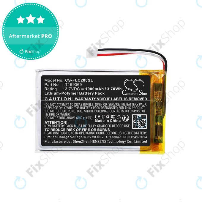 Battery for FLIR C2, C3, 1000mAh, Li-Pol, 3.7V, T199369, HQ