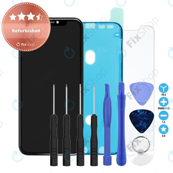 Display for iPhone 11, Touch Screen with Frame, Adhesive, Tempered Glass, Toolkit, Refurbished