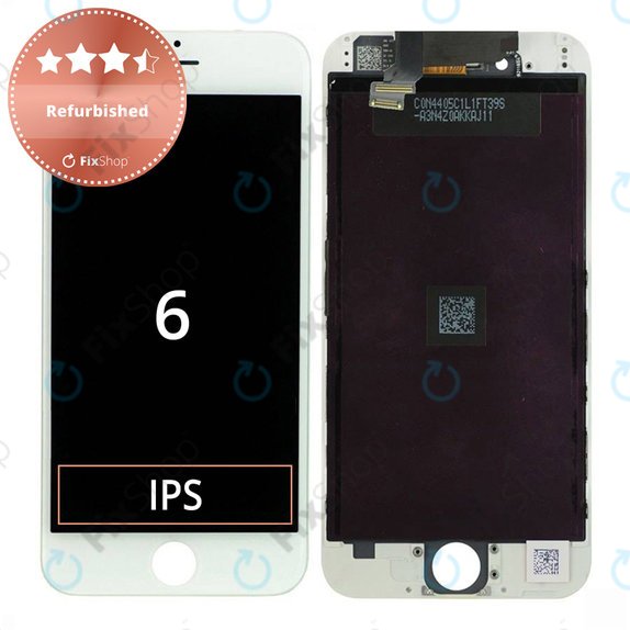 Display for iPhone 6, White, Touch Screen with Frame, Refurbished