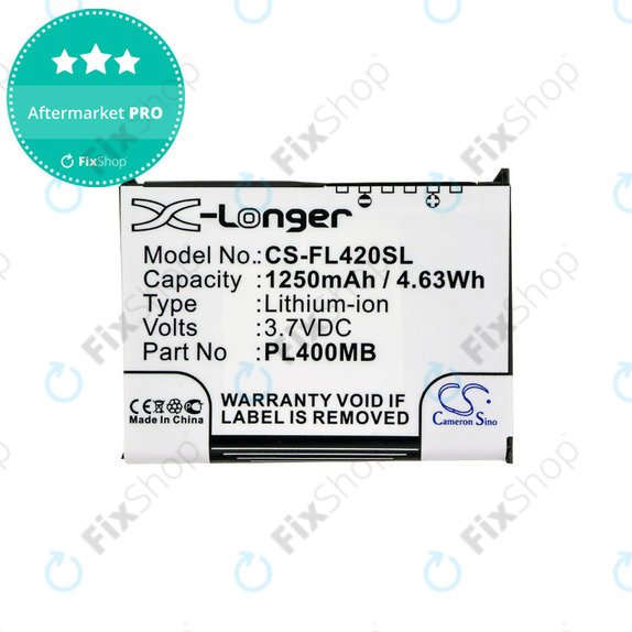 Battery for Fujitsu Siemens Loox N560, N520, N500, 420, 410, 1250mAh, Li-Ion, 3.7V, PL400MB, HQ