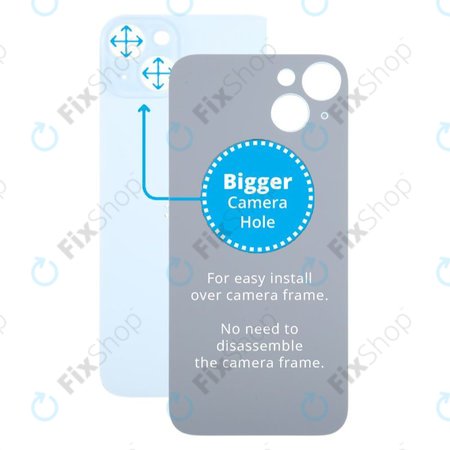 Apple iPhone 15 Plus - Rear Housing Glass with Bigger Camera Hole (Blue)