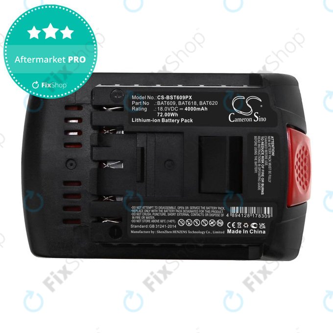 Battery for Bosch 17618, Gsb 18, 4000mAh, Li-Ion, 18V, BAT620, HQ
