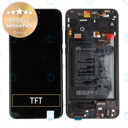 Huawei Honor 9X Lite - LCD Display + Toauch Screen + Frame + Battery (Midnight Black) - 02353QJJ Genuine Service Pack