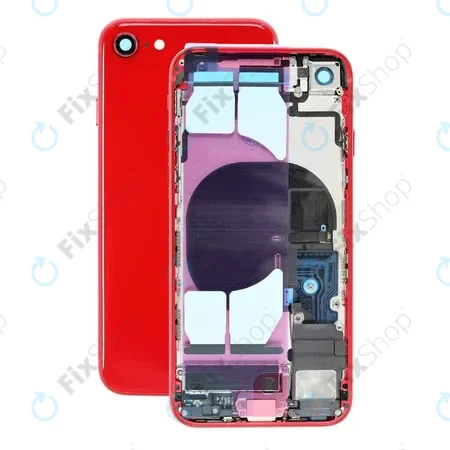 Apple iPhone SE (2nd Gen 2020) - Rear Housing with Small Parts (Red)