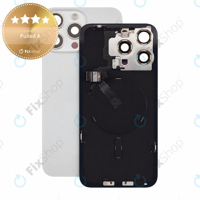 Rear Housing Glass for iPhone 15 Pro Max, White Titanium, Pulled A