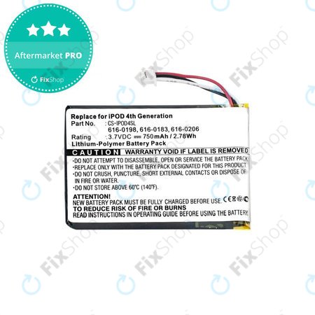 Apple iPod (4th Gen) - Battery 616-0183 750mAh HQ