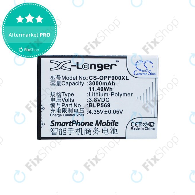 Battery for Oppo Find 7, 3000mAh, Li-Pol, 3.8 V, BLP569, HQ