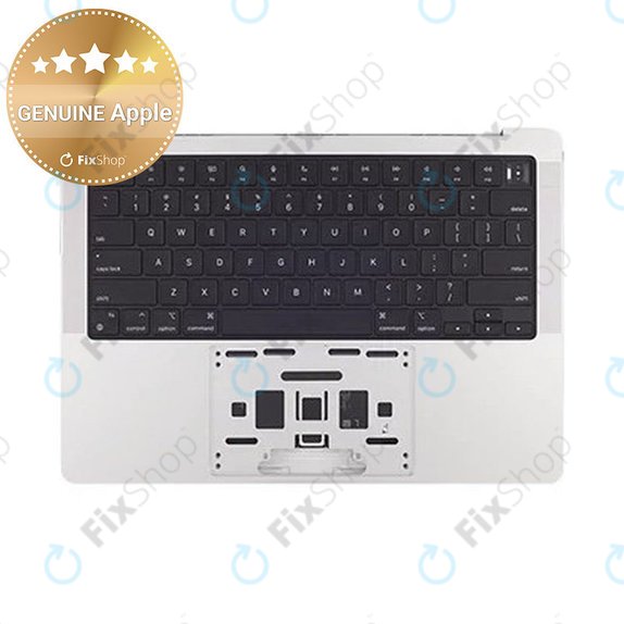 Top case keyboard frame for MacBook Pro 14", A2442 (2021), A2779 (2023), with US keyboard and battery, Silver, 661-21973, Genuine Apple