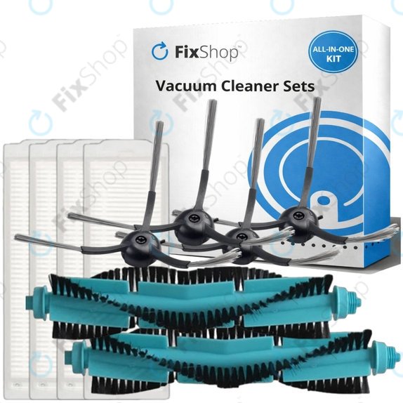 Replacement set for Eta Aquilo Pro, Cecotec Conga 11090 (2x Main brush, 4x Filter, 4x Side brush)