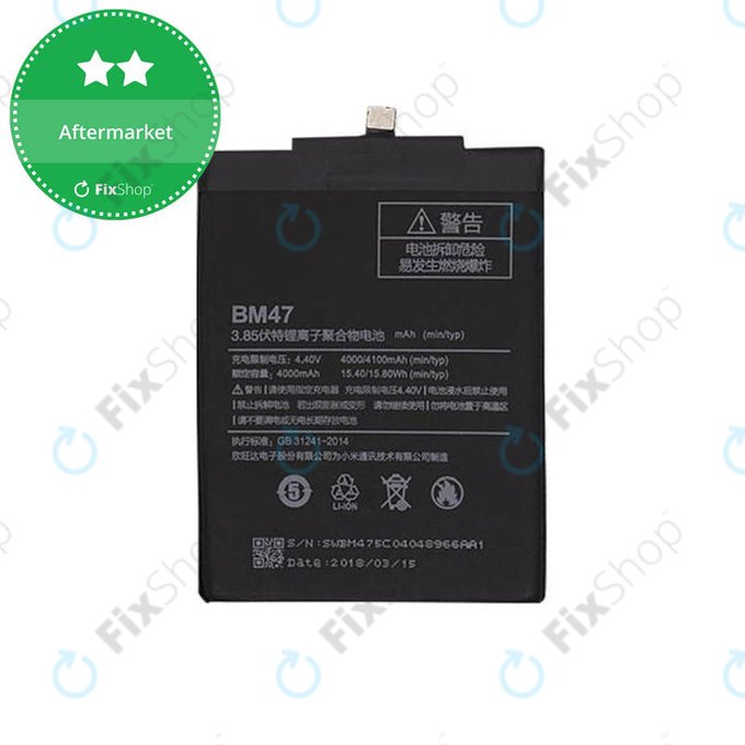 Xiaomi Redmi 3, 3S, Pro, 4X Battery BM47 4100mAh FixShop - Main Image