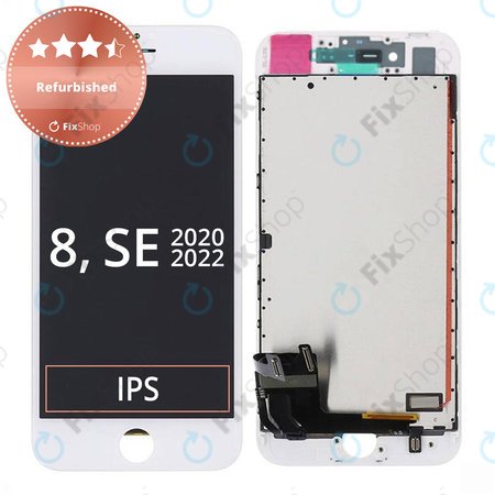 Apple iPhone 8, SE (2020), SE (2022) - LCD Display + Touch Screen + Frame (White) Refurbished