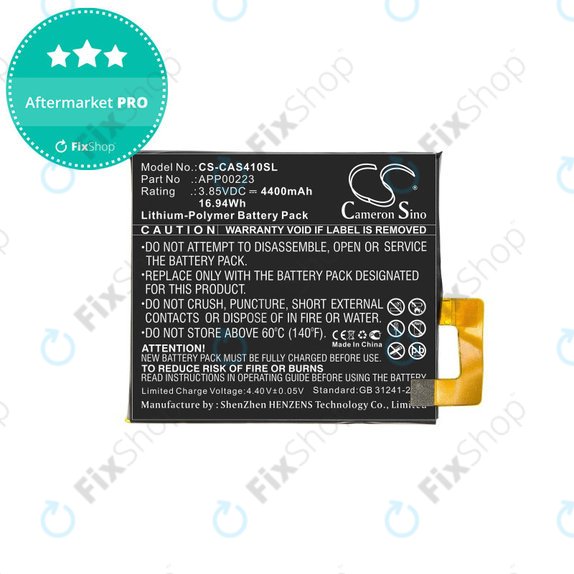 Battery for Caterpillar CAT S41, 4400mAh, Li-Pol, 3.85 V, APP00223, HQ