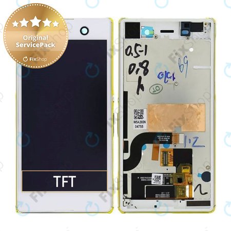 Sony Xperia M5 E5603 - LCD Display + Touch Screen + Frame (White) - 191HLY0004B-WCS Genuine Service Pack
