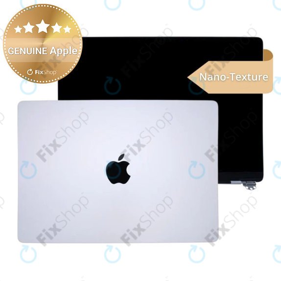 LCD display for MacBook Pro 14", A3112, A3185 (2024), with front glass and cover, Nano-Texture, Silver, 661-41793, Genuine Apple