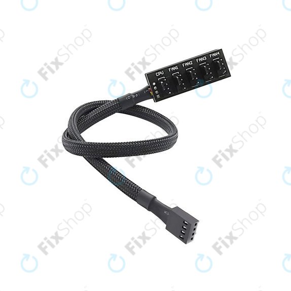 PWM fan hub, 4-pin, 5-port