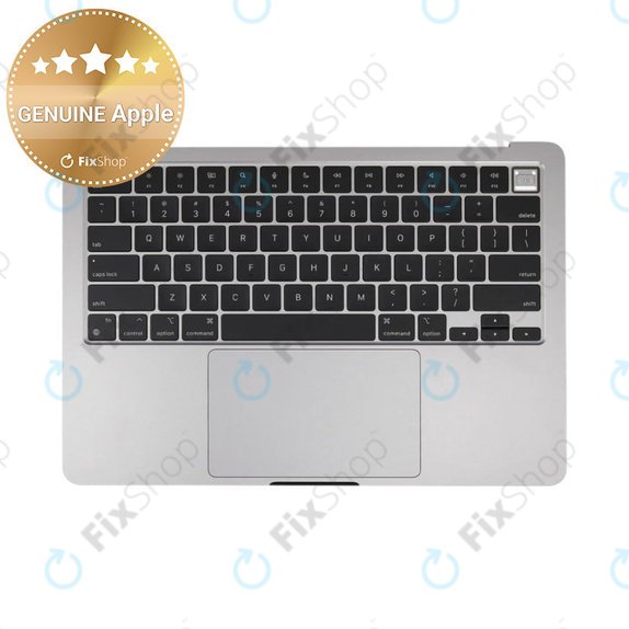 Top case keyboard frame for MacBook Air 13", A3113 (2024), with US keyboard and battery, Space Gray, 661-40227, Genuine Apple