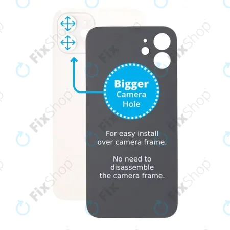 Apple iPhone 12 - Rear Housing Glass with Bigger Camera Hole (White)