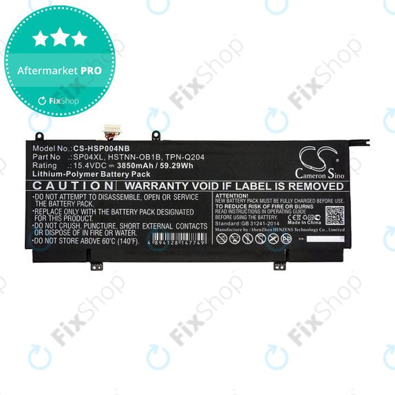 Battery for HP Spectre X360 13, 3850mAh, Li-Pol, 15.4V, HSTNN-OB1B, HQ