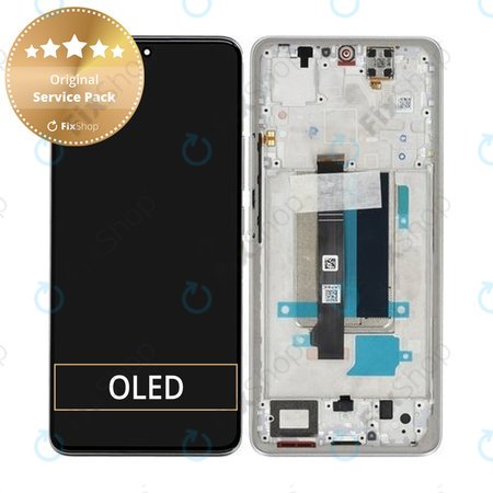 Xiaomi Redmi Note 13 Pro+ 23090RA98C - LCD Display + Touch Screen + Frame (Moonlight White) - 560001N16U00 Genuine Service Pack