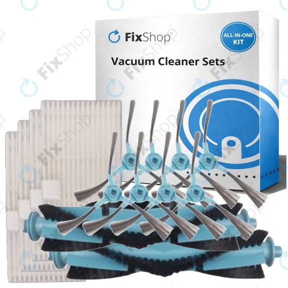 Replacement set for Tesla IQ400, IQ400 Plus, Sencor 6485BK (2x Main brush, 4x Filter, 8x Side brush)