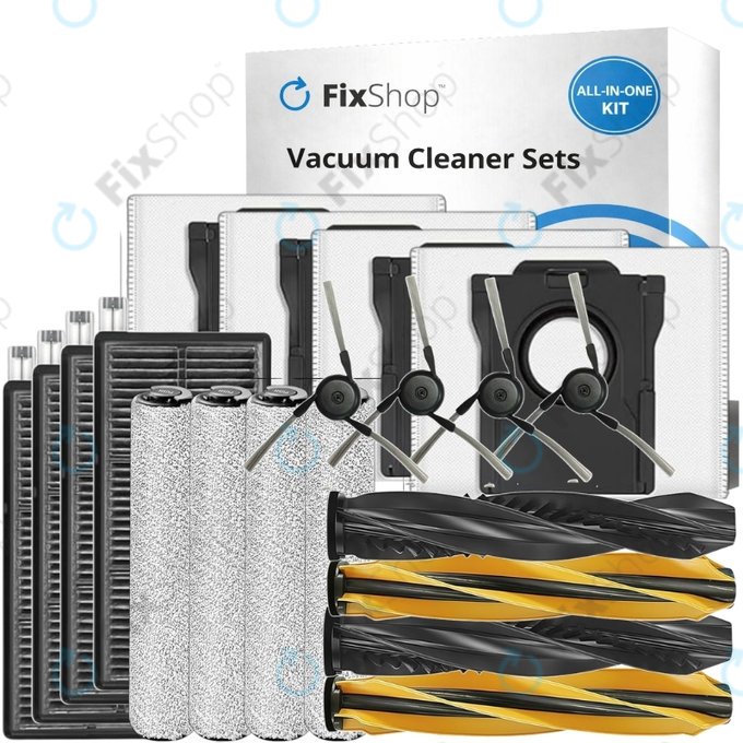 Replacement set for Dreame Aqua 10, 10 Ultra (2 pairs of Main brushes, 4x Filter, 4x Side brush, 4x Mop cloth, 4x Dust bag)