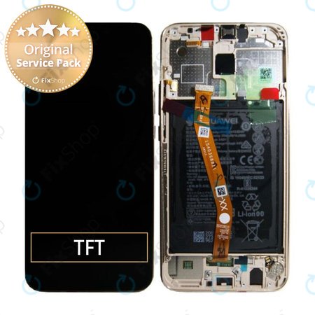 Huawei Mate 20 Lite - LCD Display + Touch Screen + Frame + Battery (Platinum Gold) - 02352DKN, 02352GTV Genuine Service Pack