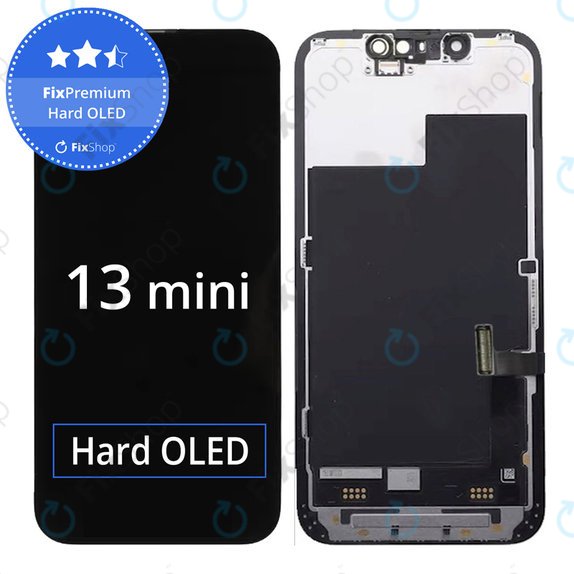 Display Hard OLED for iPhone 13 Mini, Touch Screen with Frame, FixPremium