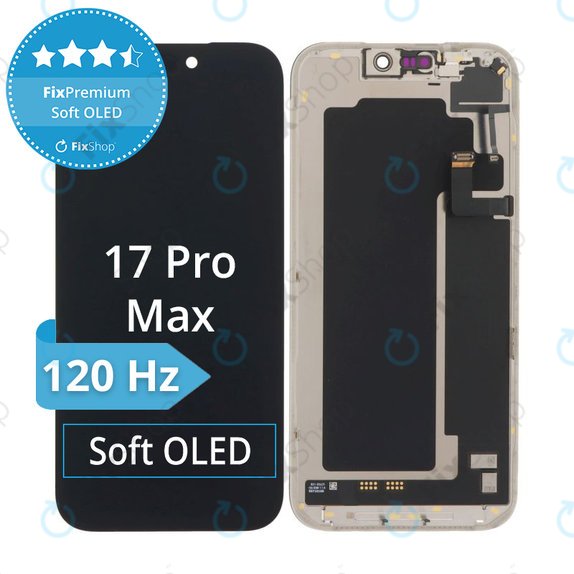 Display Soft OLED 120Hz for iPhone 17 Pro Max, Touch Screen with Frame, DIAGNOSTIC