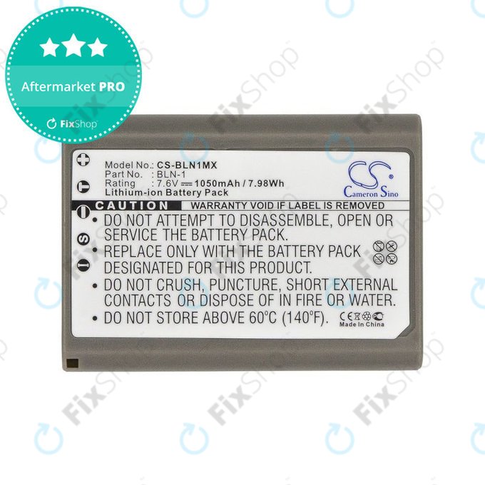 Battery for Olympus E-M5, 1050mAh, Li-Ion, 7.6V, BLN-1, HQ