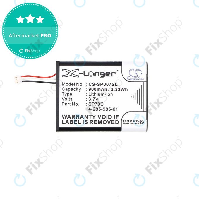Battery for Sony PSP E1000, E1002, E1004, E1008, 900mAh, Li-Ion, 3.7V, SP70C, HQ