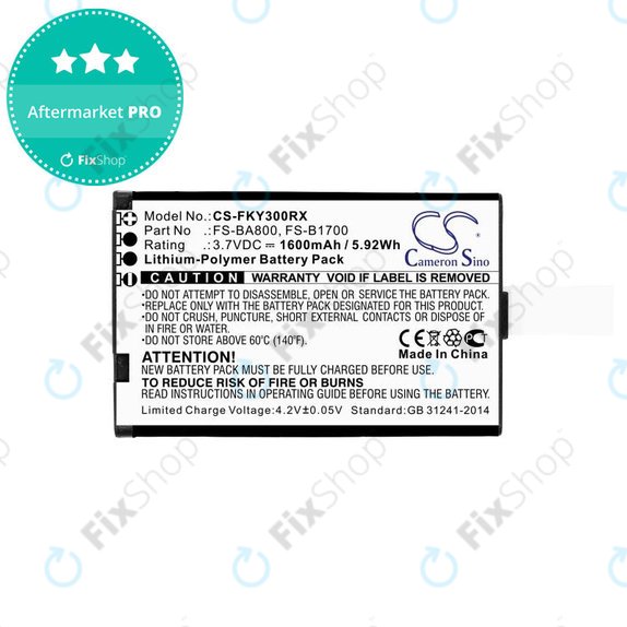 Battery for Flysky FA605, FS-GT2B, FS-I10, 1600mAh, Li-Pol, 3.7V, FS-BA800, HQ