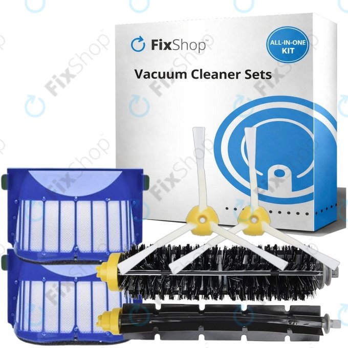 Replacement set for iRobot Roomba 500, 600-series (1 pair of Main brushes, 2x Filter, 2x Side brush)