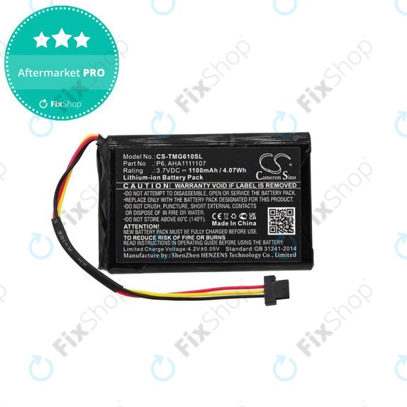 Battery for TomTom Go 610, 1100mAh, Li-Ion, 3.7V, LAHA1111107, HQ