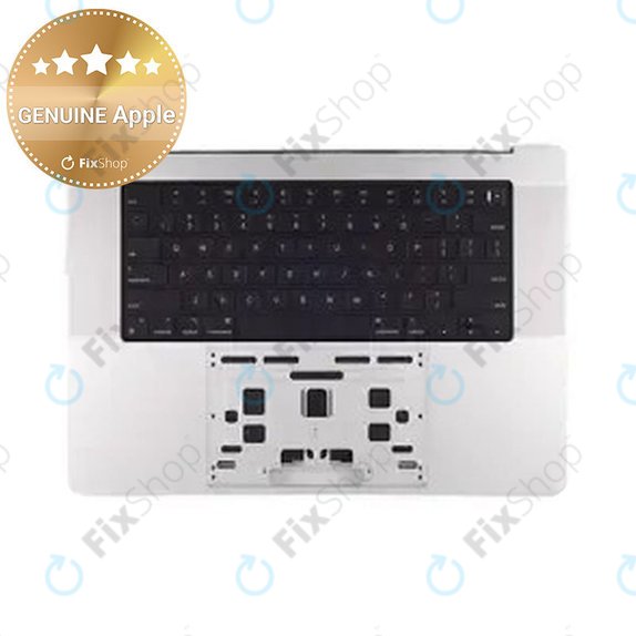 Top case keyboard frame for MacBook Pro 14", A3112 (2024), with US keyboard and battery, Silver, 661-42513, Genuine Apple