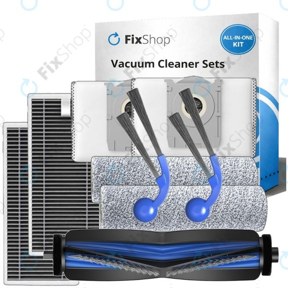 Replacement set for Ecovacs T80 Omni, T80 (1x Main brush, 2x Filter, 2x Side brush, 2x Mop cloth, 2x Dust bag)