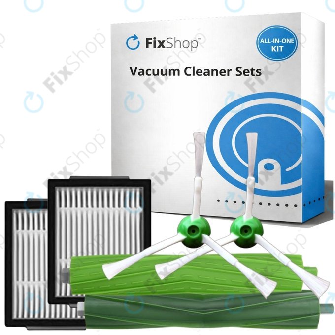 Replacement set for iRobot Roomba e-series, i-series, j-series (1 pair of Main brushes, 2x Filter, 2x Side brush)