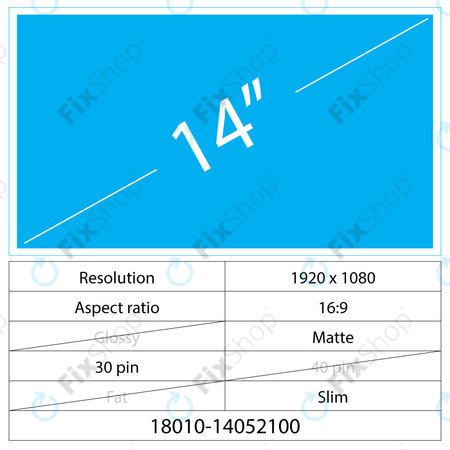 14 LCD Slim Matte 30 pin Full HD