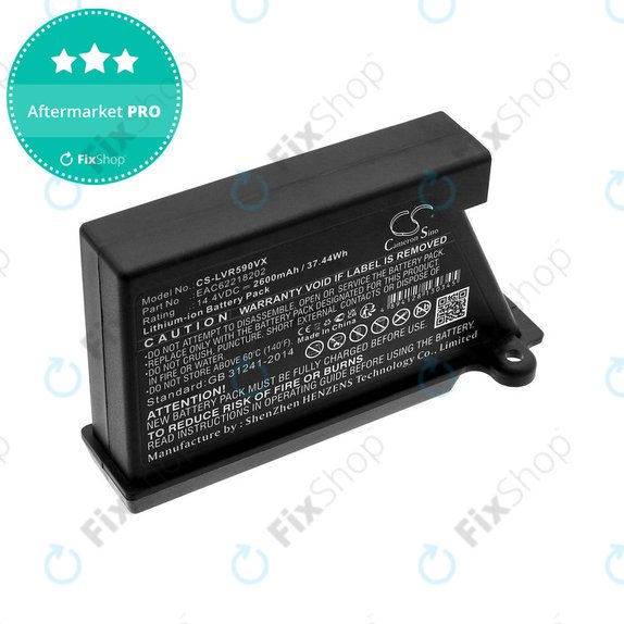 Battery for LG Hombot, LG VR, EAC62218202, Li-ion, 14.4V, 2600mAh, HQ
