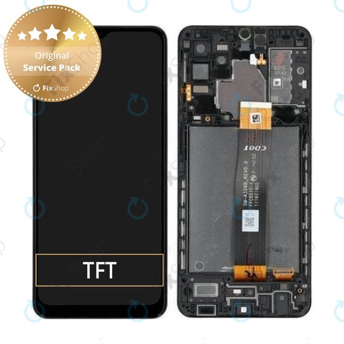 Samsung Galaxy A32 5G A326B - LCD Display + Touch Screen + Frame (Awesome Black) - GH82-25121A, GH82-25122A Genuine Service Pack