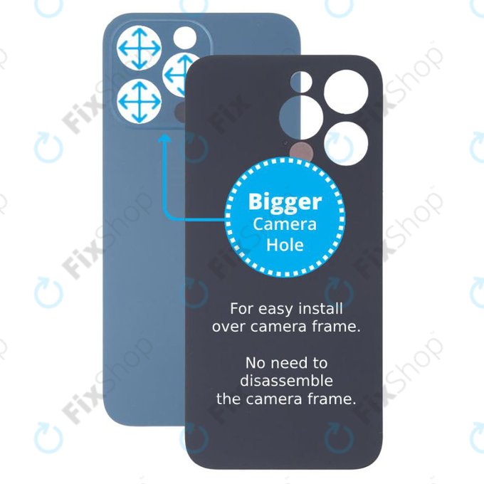 Apple iPhone 13 Pro - Rear Housing Glass with Bigger Camera Hole (Blue)