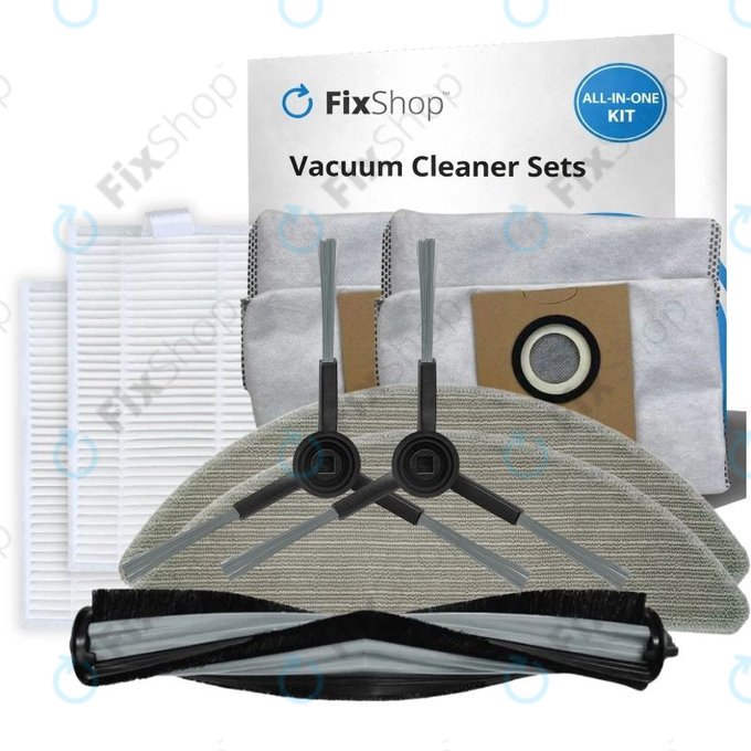 Replacement set for Xiaomi Viomi Alpha 2 PRO, V5 PRO, V5 (1x Main brush, 2x Filters, 2x Side brushes, 2x Mop cloths, 2x Dust bags)
