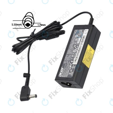 Charging adapter for Acer, 77011170, 45W, 19V, Black, Genuine Service Pack