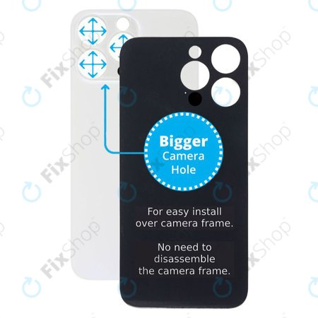 Apple iPhone 14 Pro Max - Rear Housing Glass with Bigger Camera Hole (Silver)