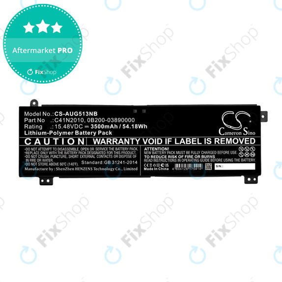 Battery for Asus ROG Strix G15, G17, 3500mAh, Li-Pol, 15.48V, C41N2010, HQ