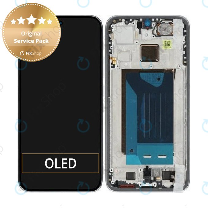 Display for Xiaomi 15T, Gray, Touch Screen with Frame, 5600020O12A00, Genuine Service Pack