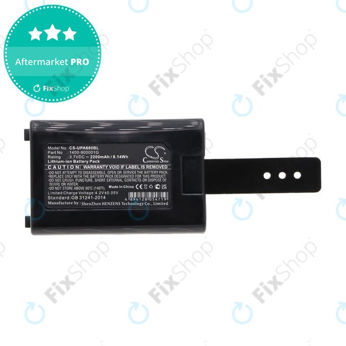 Battery for Unitech HT680, 2200mAh, Li-Ion, 3.7V, 1400-900005G, HQ