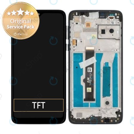 Motorola One Macro - LCD Display + Touch Screen + Frame (Space Blue) - 5D68C15386 Genuine Service Pack
